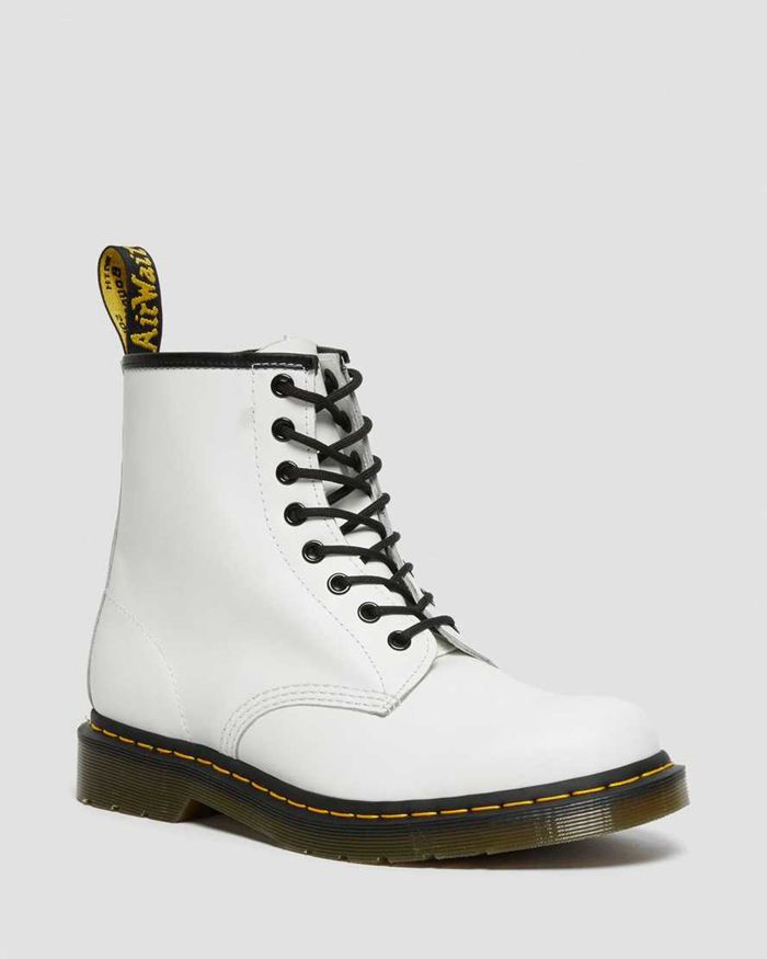 Dr Martens Vintersko Herre Hvite 1460 Smooth Læder Lace Up 0423RGQHX